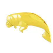 14K Gold 38MM Manatee Pendant