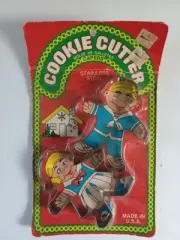 Pkg of 2 Lone Toy Tree Vintage Cookie Cutters: Capers Stainless Boy & Girl USA