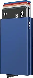 [VULKIT] Pop Up Wallet, Minimalist Credit Card Holder RFID Blocking Slim Metal Case for Men(Navy)