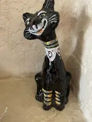 FENTON BLACK ALLEY CAT HALLOWEEN "BOO" HAND PAINTED/ARTIST SIGNED HARD TO FIND!