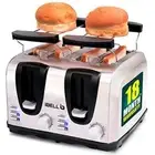 iBELL 130G Bread Toaster 4 Slices, with Detachable Bun Warmer Grill, (Silver)