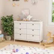 CostwayModern Style Chest of 6-Drawers Home Storage Buffet Cabinet Sideboard-White