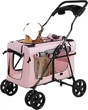 Pet Stroller Dog Stroller Cat Stroller Foldable Pet Stroller with 4 Wheels Dog Stroller with Detachable Carrier Bag Cat Dog Stroller for Small Medium Cats Dogs Dog Pram Dog Cat