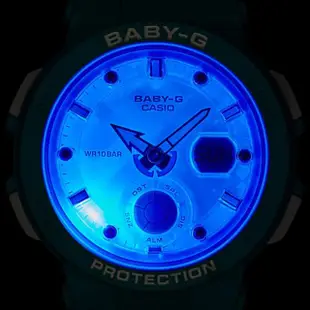 【CASIO 卡西歐】Baby-G 海洋渡假 霓虹手錶-藍x綠(BGA-250-2A)