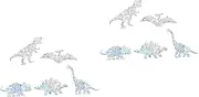 JOINPAYA 2sets Unique Dinosaur Pattern Stickers Suncatcher Stickers for World Toys Decor 5pcs*2
