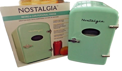 NEW***NOSTALGIA Retro PERSONAL MINI FRIDGE portable 12V!!