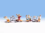 NOCH 15832 Scale Ho Party Of Beer With Characters & And Pews (pz.6+ Accessories)
