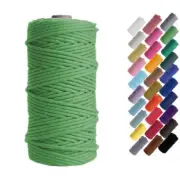 Natural Macrame Cotton Cord , 3mm x 109Yards Twine String Cord Grass Green