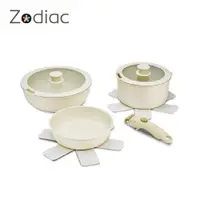 在飛比找蝦皮商城優惠-【Zodiac】諾帝亞白石紋不沾鍋具7件組ZDH-MW070