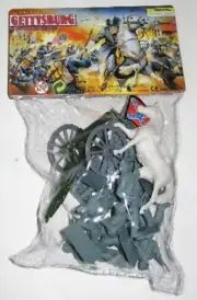 PLAYSETS 54mm Gettysburg Confederate Figure Playset 12pcs Bagged Am PYS98524