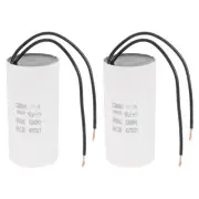 60uF CBB60 Running Capacitor, 2 Pcs Run Capacitor,White