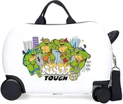 [El Potro] Joumma Nickelodeon Ninja Attack Children's Suitcase White 45 x 31 x 20 cm Rigid 1.8 kg Combination Lock Side ABS 1.8 kg 27.9L Hand Luggage, White, One Size, Children's Suitcase