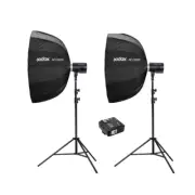 Godox 2x AD300Pro 600W Portable Flash Strobe Dual Light Kit (Flash, Stand, So...