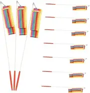 KOMBIUDA 10pcs Boy Girl Gymnastics Ribbons for Dance Creative Streamers with Lightweight Handle for Motor Skill Development and Activities