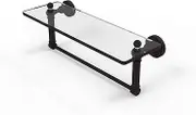 Allied Brass Waverly Place 16 Inch Glass Bathroom Vanity Shelf with Integrated Towel Bar, WP-1TB16-ORB