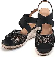 [FUDYNMALC] Sandals for Women Wedge Heels: Summer Dressy Platform Espadrilles Wedges - Comfortable Square Open Toe Wedding Shoes 2025