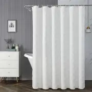 Boho Farmhouse Shower Curtain Woven Fabric Cute Shower Curtain Tufted White1