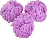 iDIY Chunky Yarn 3 Pack (24 Yards Each Skein) - Purple- Fluffy Chenille Yarn