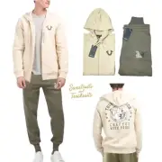 True Religion Men's Matching Sweatsuit Size M Fleece 2 PC Tracksuit Outfit NWT