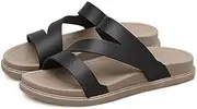 [Generic] Womens Flat Sandals Fashion Round Open Toe Slip On Slides withbraided Strap Slippers for Summer,Slip On Open Toe Beach Comfort Sandals,Summer Dressy Shoes Slippers (Color : White, Size : EUR38)