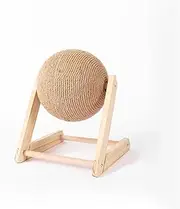 Cat Cratchers Ball Toys Linen and Wood Stable Triangle Cats Indoor Stuff Sturdy Scratching Cool Scratch On Stand Spin(Big)