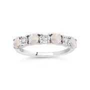 Bevilles Created Opal & Diamond Eternity Ring