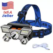 LED Headlamp Flashlight Torch USB Rechargeable 4 Modes Indoor Outdoor Waterproof