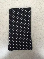 Sunglass / Eyeglass Soft Fabric Case - Black w/ Tiny White Polka Dots - NEW!