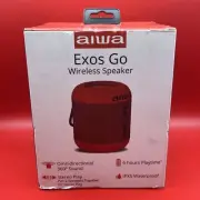 Aiwa Exos Go Wireless Bluetooth Speaker Red/Black Waterproof 360 Sound AI6001