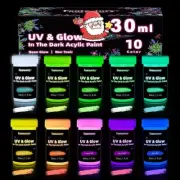Glow In The Dark Paint, 30ml/1oz Neon Glow Acrylic Paints, 2IN1 Waterproof