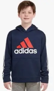 NEW adidas Youth Tech Fleece Pullover Hoodie Sweatshirt Navy Blue Small 8