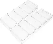 WESIEVYA 2pcs Poker Chip Tray Transparent Multi-Grid Storage Holder for Easy Organization Reusable Design for Poker Chips Compact Portable Case