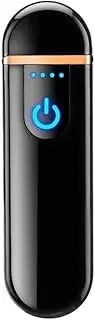 Electronic Rechargeable Cigarette Lighter, Touch Ignition Lighter, USB Double Sided Lighter, Windproof Plasma Lighter forCandle, Cigarette Power Indicator Flameless/260(Business Black)