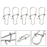Premium Stainless Steel Lock Snap Swivel Rings 50pcs Fishing Hook Connectors