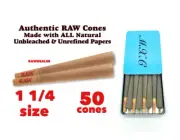 raw classic 1 1/4 size pre rolled cone(50)+steel slide lock cone holder case
