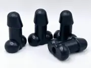 BLACK PENIS TIRE VALVE CAP 4PC bmx racing 29er 26" 24" cruiser se bike life 20"