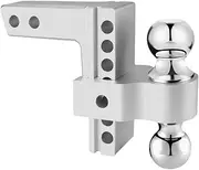 Adjustable Metal Trailer Hitch 6 Inch Rise/Drop Heavy Duty Hitch 2 & 2-5/16" Dual Towing Ball Storage Hitch For 2" Receiver(Glossy Black)