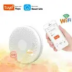 2 in 1 Version WiFi Tuya Smart Co & Smoke Detector Alarm Carbon Monoxide Parl...