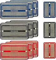ElectroCookie Solderable Breadboard PCB Board for Electronics Projects Compatible for DIY Arduino Soldering Projects, Gold-Plated (9 Pack + 3 Mini, Multicolor Pack)