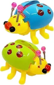 GARVALON 2pcs Educational Electronic Ladybird with Music and Light Plaything for Early Learning Ladybug Capture Attention