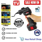 Air Work Pro Portable Air Compressor 12V Car Adapter Inflate Tyre Pressure Gauge