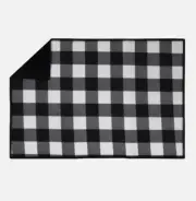Farmhouse Buffalo Check Black White Plaid Microfiber Dish Drying Mat 12"x18" New