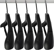 SAN RONG Plastic Extra Wide Suit Hangers, Pack of 15, Width: 17.7",Notched Shoulders & Swivel Hooks, Black