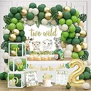 Two Wild Birthday Decorations Party Supplies, Jungle Theme 2nd Birthday Party Supplies, Jungle Animal 2nd Birthday Decorations, Second Birthday Decorations for 2 Years Old