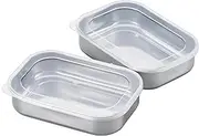Remark Storage Container, Food Use, Made in Japan, Stainless Steel, with Lid, Refrigerated Bento Box, Side Dishes, Divided 16.9 fl oz (500 ml), Square Shape, Set of 2