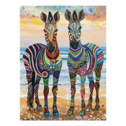 Two Zebras Canvas Print Wall Art