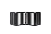 Freestanding Pet Dog Puppy Gate Wooden 4 Panel Barrier Security Gate Door Brown