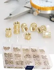 460 PCS Female Thread Knurled Brass Threaded Insert Embedded Nuts Assortment Kit, M2 M3 M4 M5 Pressed Fit into Holes for 3D Prints and More Projects with a Clear Box (460)