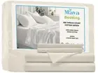 Queen 100% Cotton Bedsheet Set (4Pcs) - Pearl Ivory - 400 Thread Count Sateen...