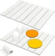 2 Pcs Stone Dish Drying Mat for Kitchen Counter, Collapsible Dish Drying Mats, Fast Dry & Super Absorbent, Diatomite Earth Mats for Dish Rack, Dish Bottles, Cups, Match Any Countertop